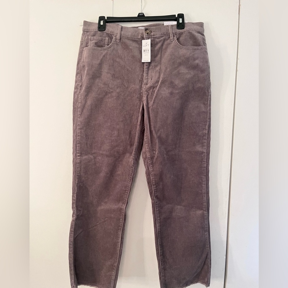 nWT Loft stone colored crop corduroy pants Size 31